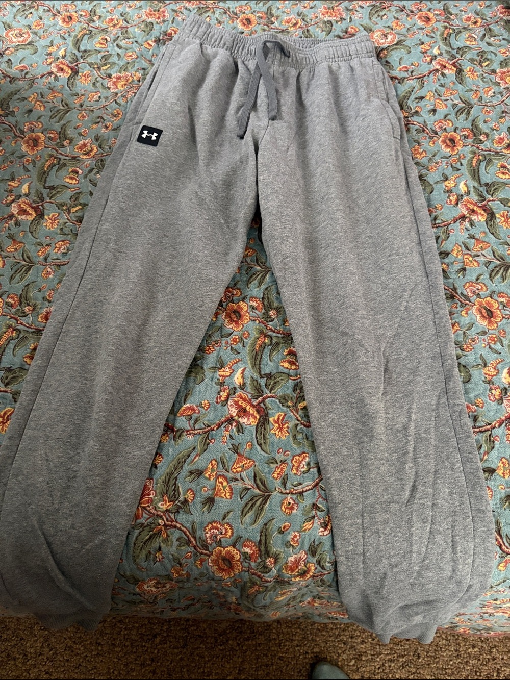 Under Armour Light Gray Sweatpants with Drawstring
